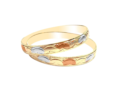 Tri Tone Plated | Diamond Cut Bangles